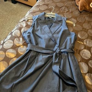 Anne Klein - indigo faux wrap dress